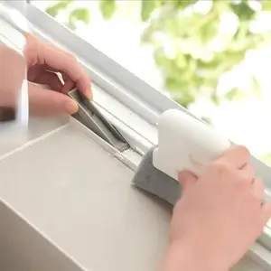 Grey Window Groove Cleaning Brush, 1 CountPortable Handheld Window Track Cleaning Brush,Multifunctional Cleaner Tools for Door Gap Track,Household Essentials, House Cleaning Tools,Household Items, Versatile Cleaning Tool, Window Cleaning Kit