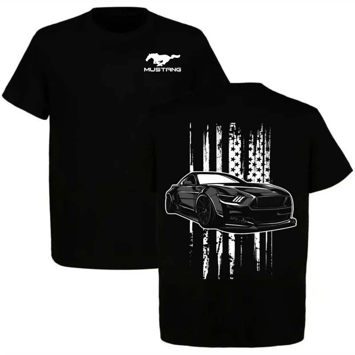 Mustang GT Streetwear T-Shirt, American Muscle Car Graphic Tee for Auto Enthusiasts