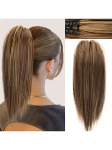 Clamp-style high ponytail wig, voluminous and fluffy with a high crown, no tangles, one-second wear, secure and won't fall off, a hair volume booster, essential for daily commuting, non-frizzy, reusable.