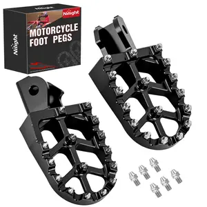 Nilight Motorcycle Foot Pegs Dirt Bike Footpegs Fit for Surron Light Bee X/S E Ride Pro SS CRF150F CRF230F CRF250F X160 X260 KDX200 XR125L XR150L Heavy Duty CNC Foot Rests Pegs Pedal, Black