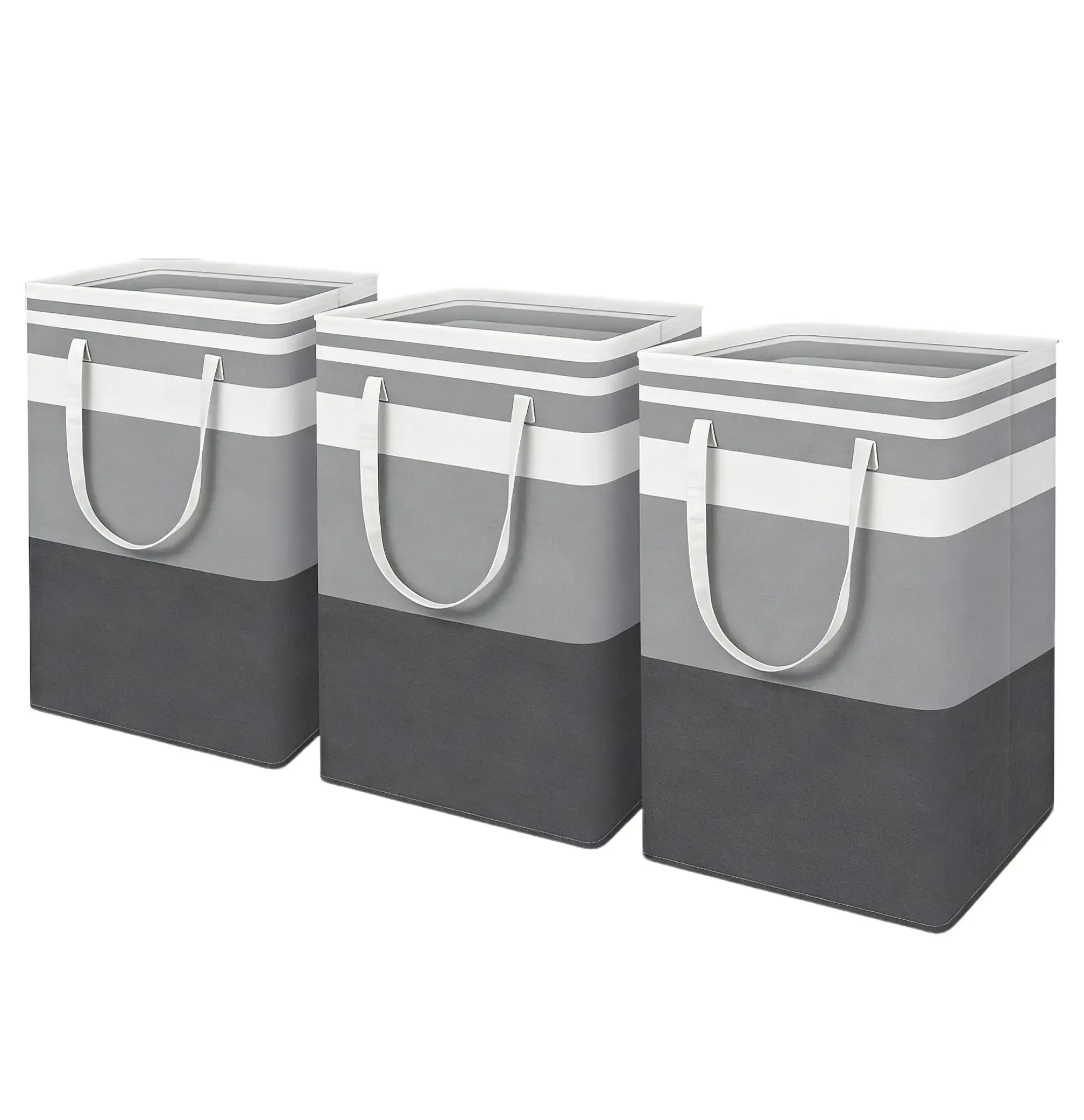 3 Pack 75L Large Laundry Hamper | Collapsible Waterproof Laundry Basket with Handles | Sturdy Standing Clothes Hamper for Bathroom Bedroom Laundry Room