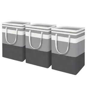 3 Pack 75L Large Laundry Hamper | Collapsible Waterproof Laundry Basket with Handles | Sturdy Standing Clothes Hamper for Bathroom Bedroom Laundry Room