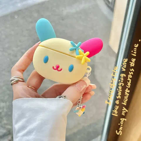 1 piece of flower bunny shaped headphone case, cute wireless Bluetooth headphone case, anti drop, durable and stylish accessory, suitable for AirPods 5/pro3/1/2/3/4/pro/pro2 (the shape may vary depending on the model)