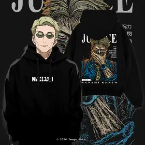 JJK Kento Nanami Justice Graphic Tee – Dark Anime Streetwear Shirt, Jujutsu Kaisen Manga Merch, Vintage Washed Anime T-Shirt, Oversized Otaku Fashion Apparel, Viral Anime Shirt for Men & Women Fans