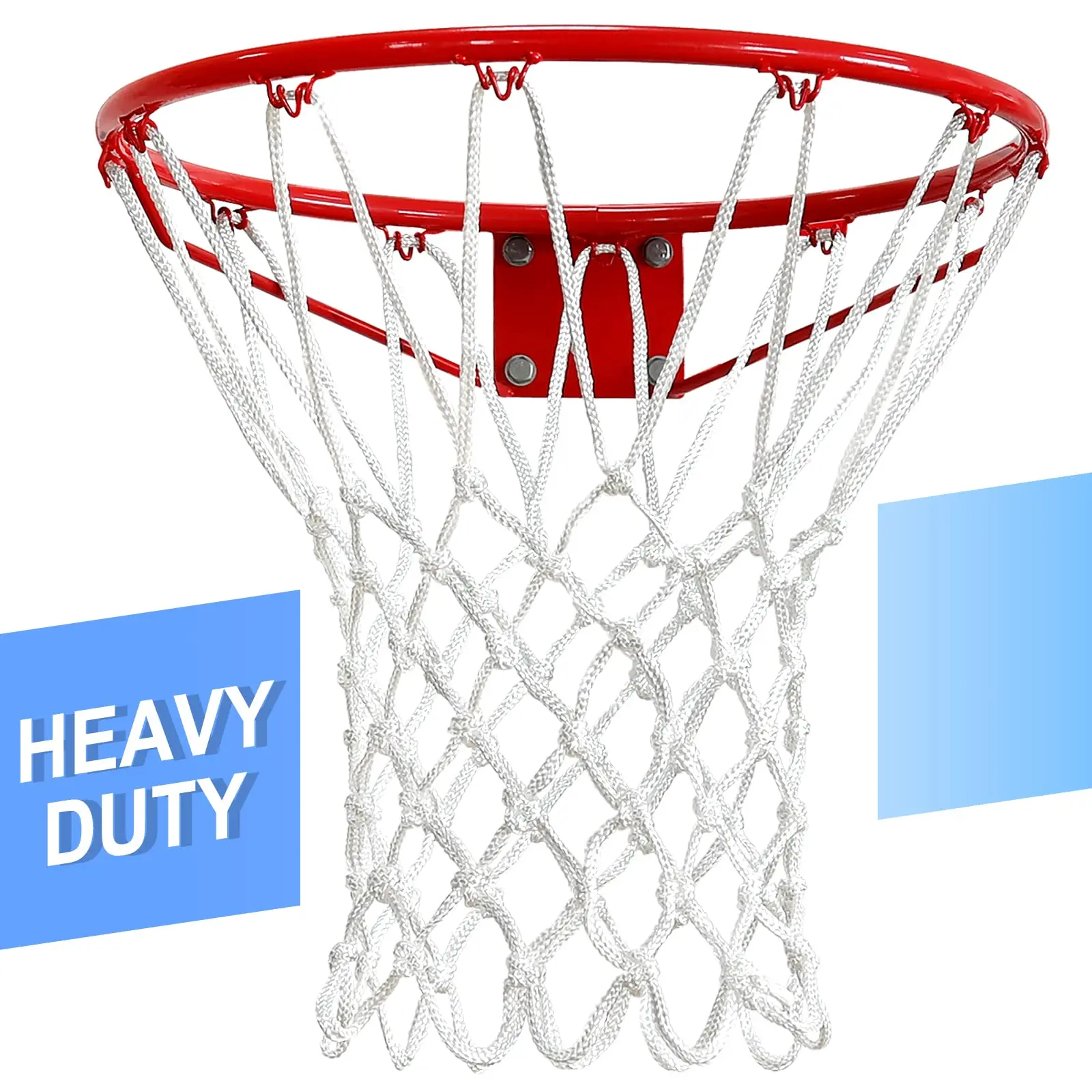 Heavy Duty Basketball Net Replacement 7.16oz, 12 Loops Anti‑Whip All Weather Basketball Hoop Net, Durable Outdoor Net for Driveway Games, Backyard Parties & Family Basketball Events