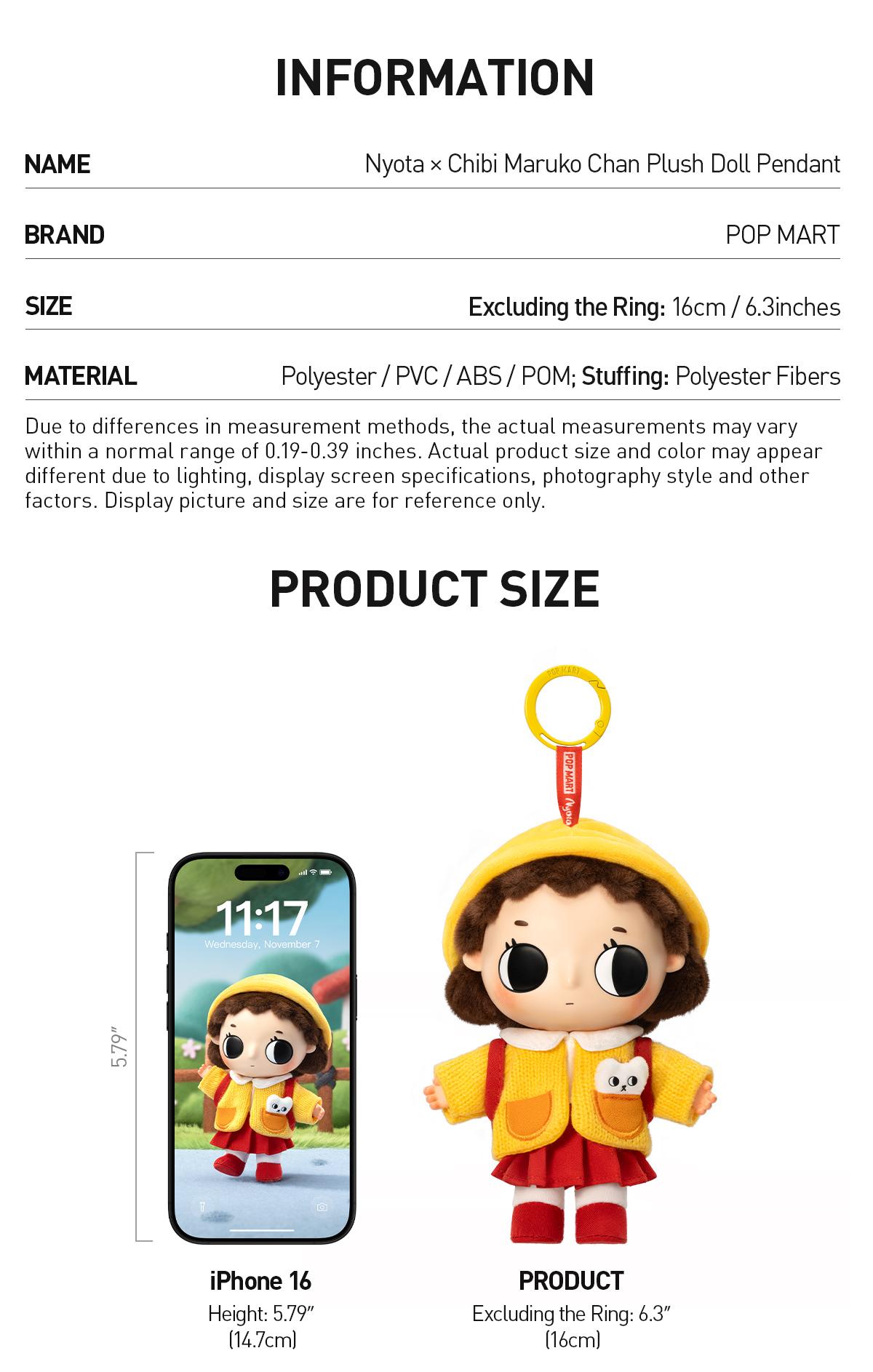 POP MART Nyota × Chibi Maruko Chan Plush Doll Pendant, Bag Charm