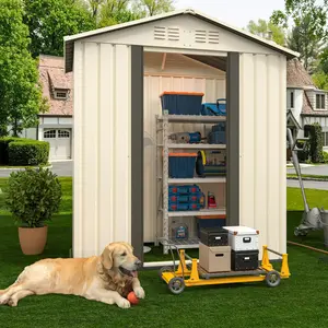Aobtkel®Outdoor Storage Garden Shed 5FTx3FT Apex Roof White#Summervibes