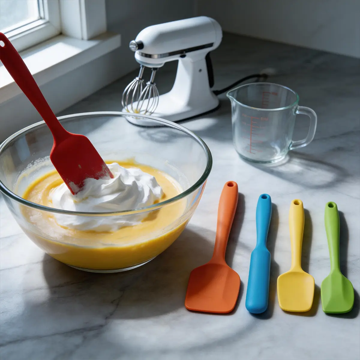 Food Grade Silicone Spatula - 450°F Heat Resistant, 1-Piece Seamless Kitchen Baking Scraper Utensil