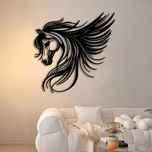 1pc Horse Head Metal Wall Art, Horse Head Statue Mural, Perfect for Stable, Ranch, Equestrian Wall Decor, Kentucky Derby Decor, Ideal Gift for Horse Lovers