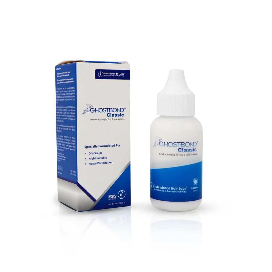 GHOSTBOND Classic  Replacement Adhesive 1.3oz - Invisible Wig Bonding Glue: Water & Oil-Resistant, ,  Hold For Secure and -Looking Poly & Lace, Wigs & Toupee Systems