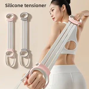 Silicone Resistance Band for Women, Back Opening, Shoulder Beauty, Detachable, Home Fitness, Yoga Stretching, Back Stretching, Adjustable Resistance, Elastic Band