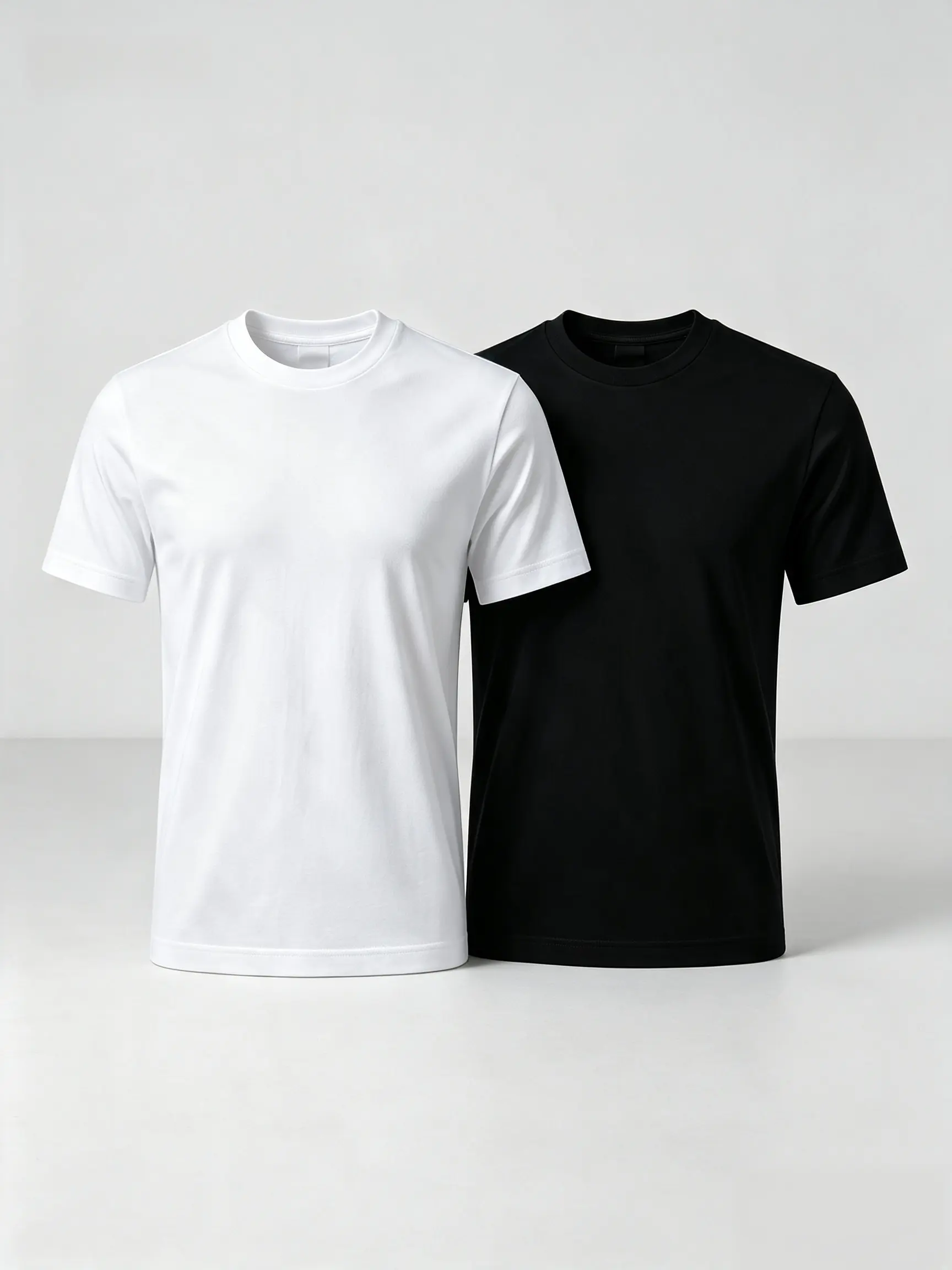 Men’s 2-Pack Heavyweight Cotton Crew Neck T-Shirts, Solid Basic Casual Street Tees for Daily Workouts