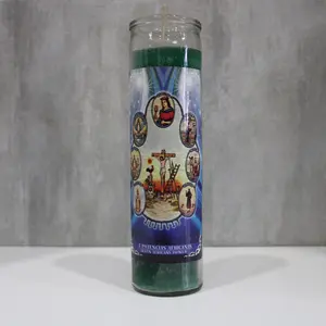 Vela de oración 7 dia, Vela de siete potencia africana de 8 pulgadas.