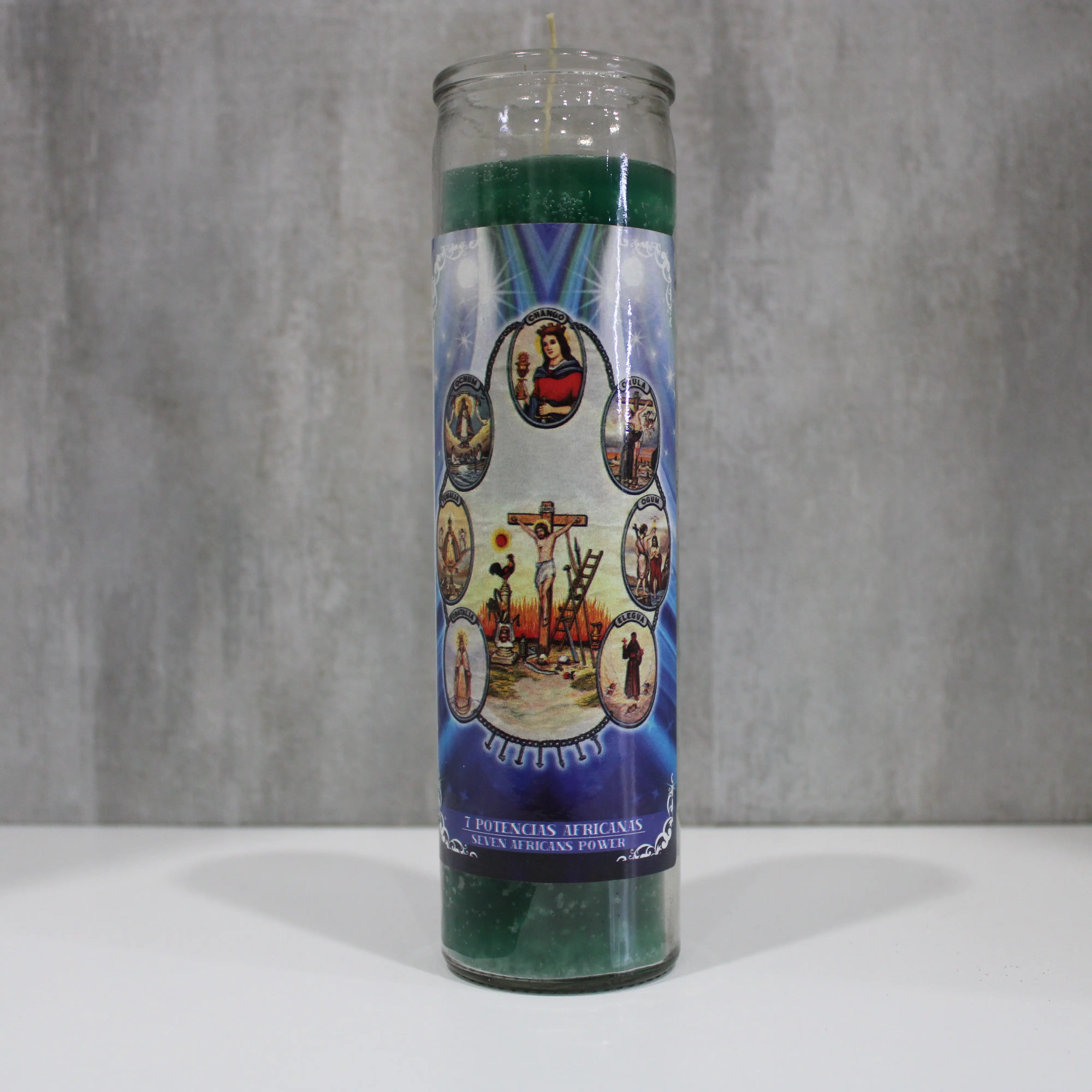 Vela de oración 7 dia, Vela de siete potencia africana de 8 pulgadas.