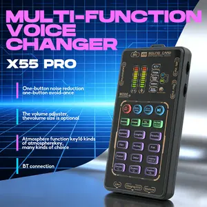 X55 Pro Portable Handheld Sound Card | Live Streaming Audio Interface for YouTube TikTok & Podcasters