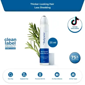 【Limited time 75%】Be Bodywise Advanced Hair Density Roll-On Serum 25 ml | 5% Saw Palmetto, 3% Rosemary, 1% Caffeine Herbasome & 3% Fenugreek | Scalp Serum for Reduced Hair Fall | Men & Women
