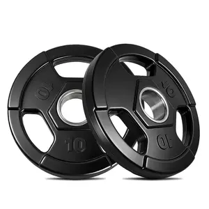 10lb Global Weight Plates for Barbell – 2-Inch Rubber Bumper Plates, Low Noise, Floor Protection, Fits Most Global Bars, Ideal for Home Gym Strength Training, Muscle Toning – Two-Pack (10lb x 2)