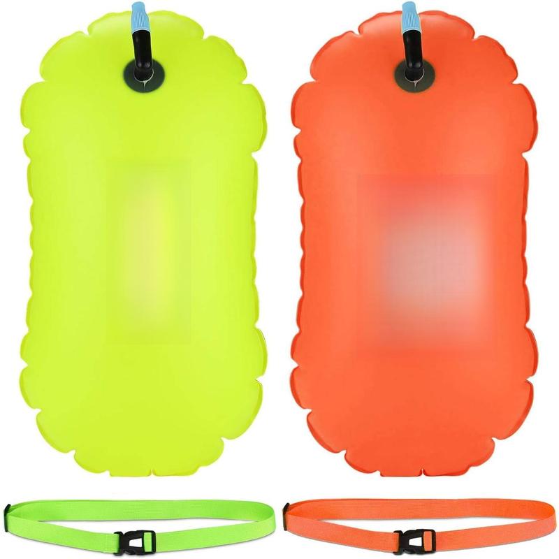2 Pack Swim Buoy Float for Open Water, Swimming Belt Bubble Safety Float with Adjustable Waist, Snorkeling, Swim Training, Triathletes, Kayaking