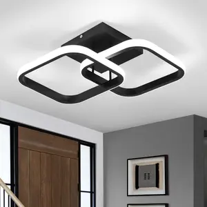 Led Ceiling Light Fixture,3 Color Modern Hallway Light fixtures Ceiling Lighting,Square Close to Ceiling Lights for Bathroom Bedroom Kitchen Balcony Stair Small Ceiling Lamp