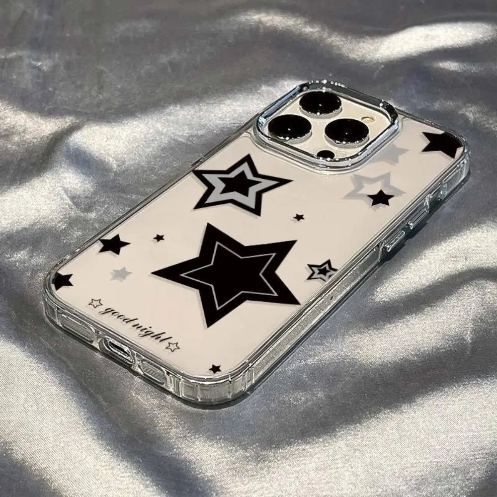 Star Pattern Clear Phone Case for Summer, Decorative Phone Protector Cover Compatible with iPhone, Shockproof Phone Cases for iPhone 11 12 13 14 15 Pr