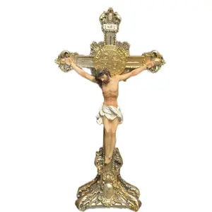 Crucifijo de San Benito con base 12” - 6521-12 Crucifijo de San Benito con base 12” - 6521-12