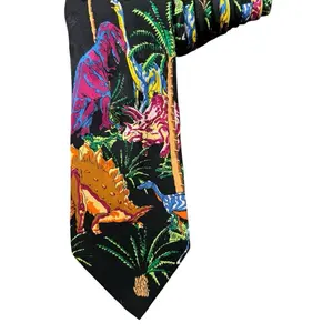 Rosetti Vintage Colorful Dinosaurs Novelty Necktie Stegosaurus T Rex Design for Unique Fashion