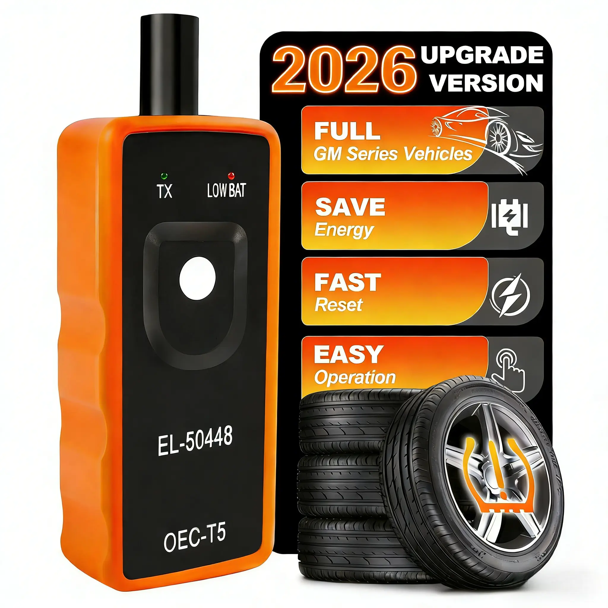TPMS Relearn & Activation Reset Tool with Sensor Programming, Automotive Replacement Part, Car Tire Pressure Monitoring Tool Compatible with 2006-2024 GM Series Vehicles