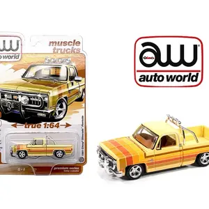 Auto World 1:64 1981 Chevrolet Silverado Fleetside Custom Lowered – Beige – Hobby Exclusives Limited Edition