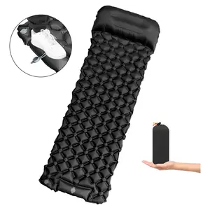 Inflatable Camping Mat with Pillow, Portable Self-Inflating Air Mattress for Hiking & Climbing, Comfortable Outdoor Tourist Sleep Pad