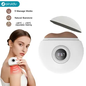 [GIFT]Airuidu GSS03 Electric Gua Sha for Face Lift & Lymphatic Drainage, 3-in-1 Heat & Vibration Massager for Snatched Jawline & Depuffing, 9-Gear Bian Stone Body Scraper for Cellulite, Neck & Back Relief, Portable Spa Gift for Her Mom 2024