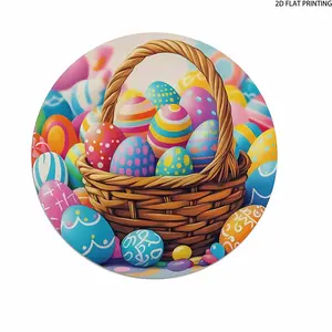 2D flat printing, 2-piece/4-piece/6-piece/8-piece set Easter bunny and egg placemat, hand washable, 15 inch elegant dining table mat, suitable for home and restaurant decoration