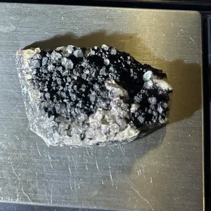 Black Druzy Quartz Pocket on Natural Matrix from Arizona