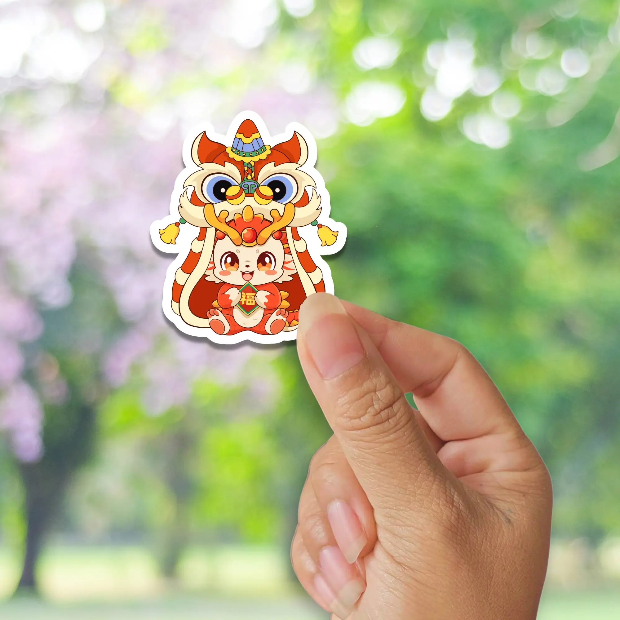 Chinese New Year Sticker, Lunar New Year 2024, Year Of The Dragon, Water Bottle Sticker, Laptop Decal