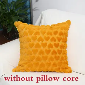 New Heart Pillow Cover, Embroidered Stitched Design, Nordic Simple Style, Home Sofa Cushion Case, Pv Plush Pillowcase Without Inner Pad