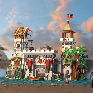 Medieval Holy Knight Castle Building Blocks Set - 2568+ Pieces Fortress Street Scene Model Building Display Home Decor High Difficulty Building Toy Gift Suitable for Adults Birthday, Christmas, Halloween, Valentine's Day, New Year Toy Gift.