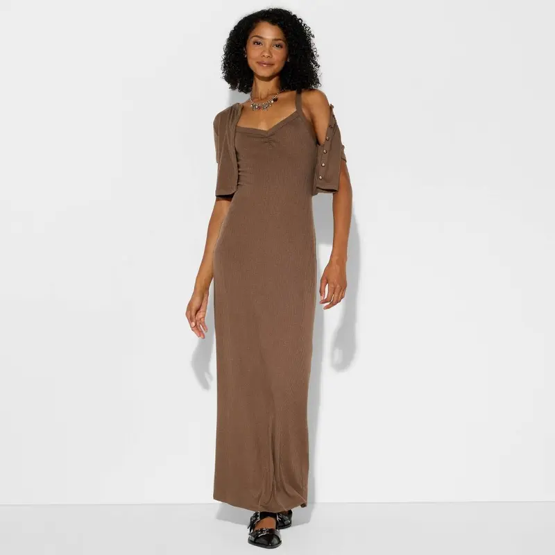 wild fable brown dress Wild Fable Brown Ombre Sweatshirt Dress New  Sunrise Pickers