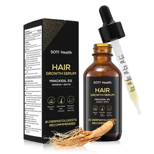 Soti 5% Minoxidil for Men and Women, Hair Growth Serum with Biotin, Ginseng & Fo-ti for Hair Loss Thinning Scalp Treatment or Longer Hair Care