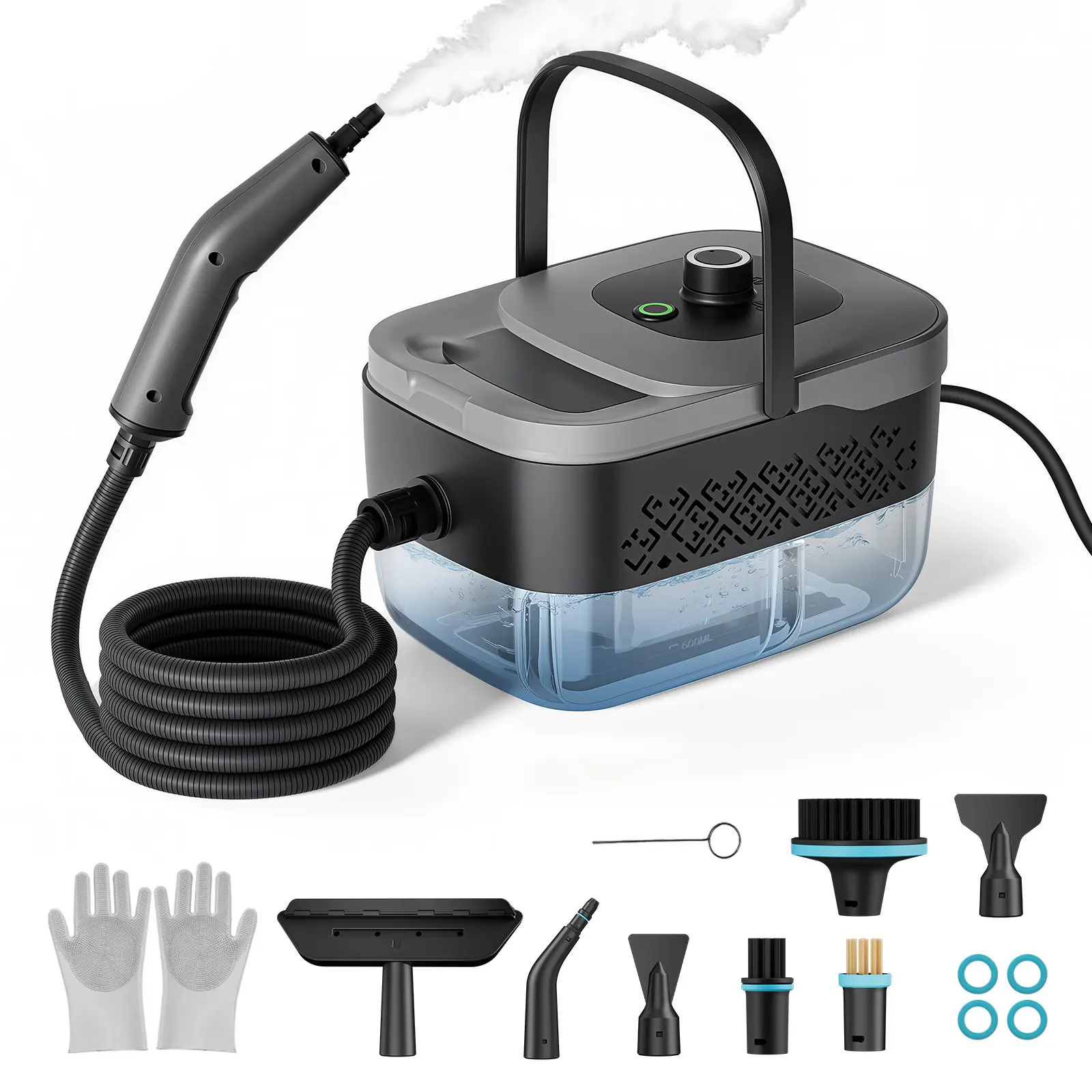 【Stock Up】2026 New G1 Steam Cleaner, 1800W Power, 15s Fast Heat-Up, 54oz Water Tank, 11.5ft Reach, with Scrapers and Nylon Brushes for Multi-Surface Deep Cleaning in Kitchens, Bathrooms & More