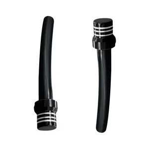 2PCS Gas Fuel Cap Air Vent Hose Universal CNC Tank Valve Vent Tube with Chekc Ball Aluminum Breather for 50cc 110cc 70cc 125cc ATV Motorcycle Dirt Pit Quad Bike Motocross, Black