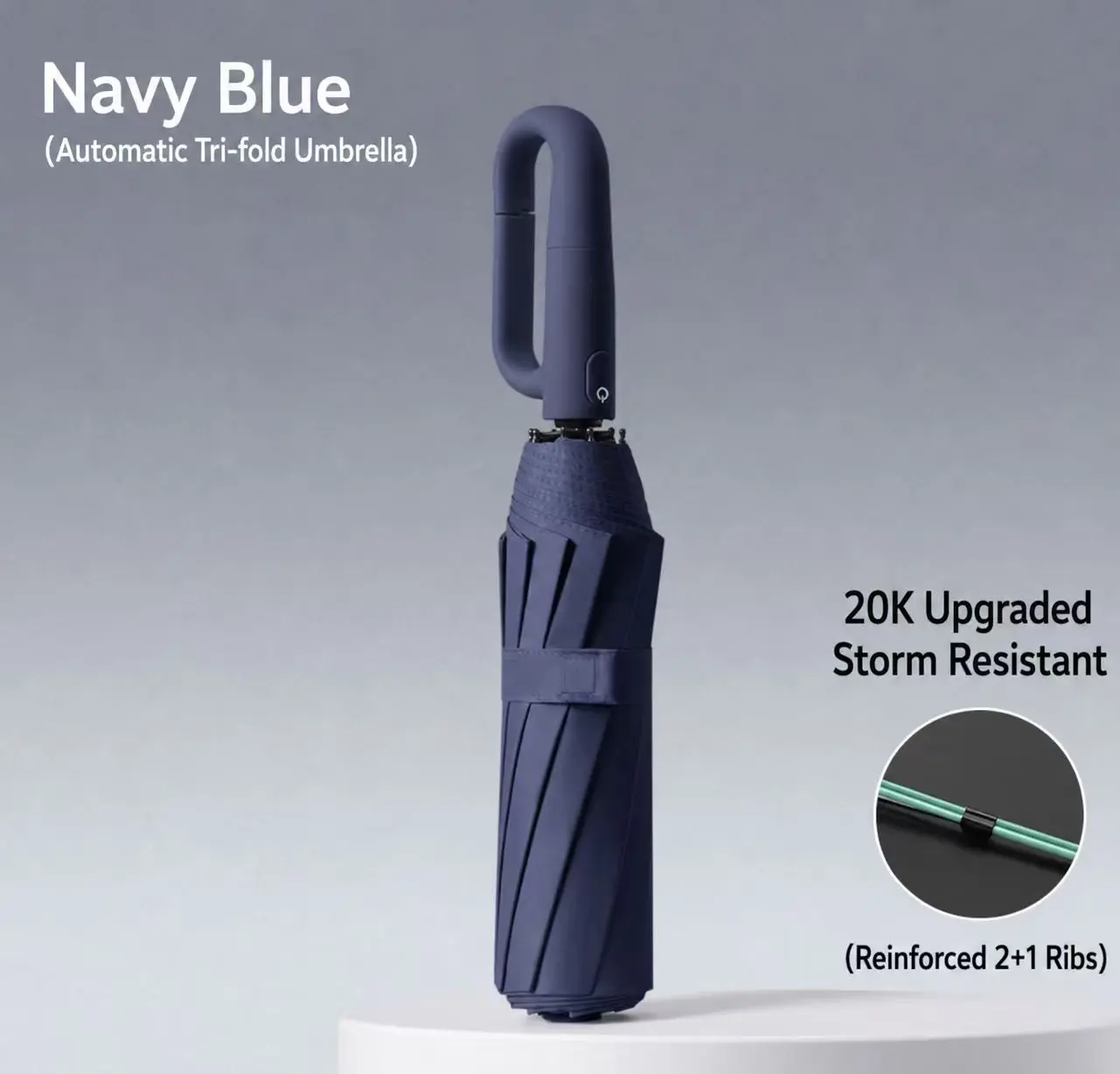 Folding Travel Umbrella Auto Open Close UV Windproof for Sun & Rain Protection, 10-Rib Sturdy Steel Frame, Portable with Ring Buckle for Outdoor Daily Use