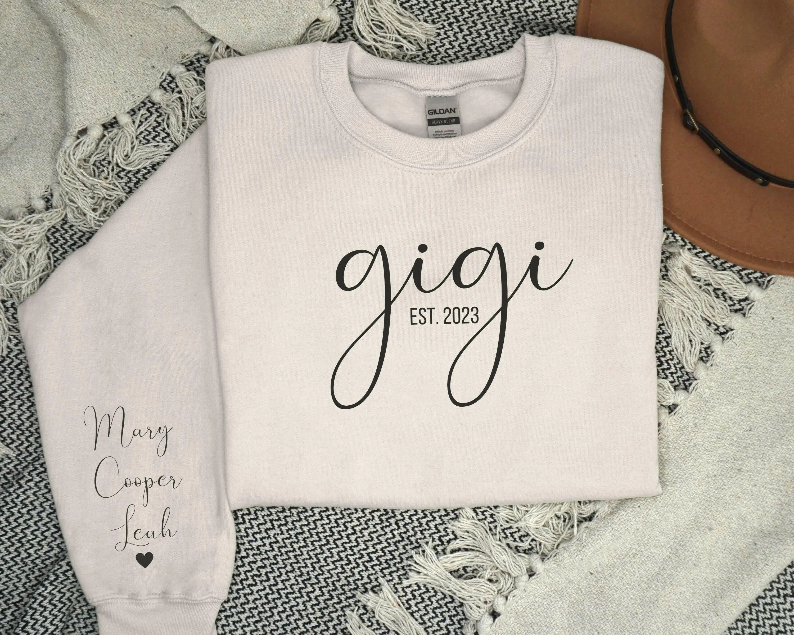 Gigi Crewneck Sweater Personalized with Grandkids Names