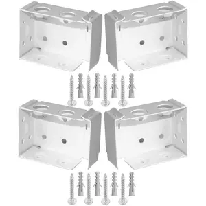4pcs Box Mounting Bracket 2 Sets Low Profile Blinds 2inch White Headrail Bracket