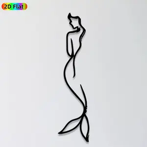 1pc Mermaid Metal Wall Art, Graceful Mermaid Statue Mural, Ideal Gift for New Year, Christmas, Ocean Decor Enthusiasts, Rust-Resistant Metal Wall Decor Wall Sculptures, Perfect for Bedroom Wall & Garden Fence Wall, Captivating Coastal Home Decor