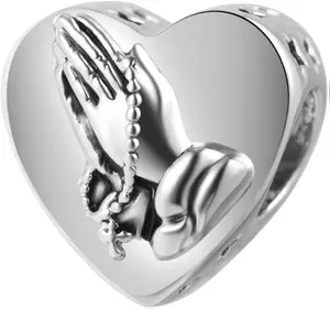 Praying Hands Heart Charm – Christian Bible Bead for Pandora Bracelet