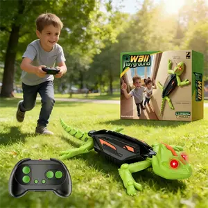 Wall Crawler Gecko Remote Control Toy Electric Lizard with LED Glowing Eyes 360° Spin Indoor Fun Gift Idea Party Toy Cool RC Chameleon Toy for Kids Electronic Christmas