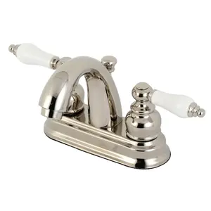 Kingston Brass  Restoration Traditional 4 in. Centerset Bathroom Faucet, Polished Nickel