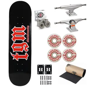 TGM Skateboards OG Goth Logo Skateboard Complete with Independent Spitfire Upgrade
