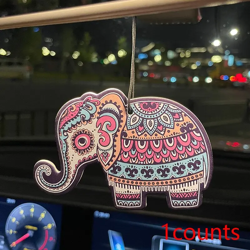 Car Air Freshener Vent Clip, Cute Elephant Design, Japanese Cartoon Style, Ice Scent, Home Decor, Summer Refreshing Aroma Diffuser, Car Perfume Clip