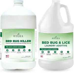 HYGEA NATURAL Bed Bug Gallon Spray & Laundry Additive Combo - Fast Acting Non Toxic Formula for Active Infestations - Safe for Family & Pets - Made in USA - Household
