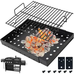 PS9900 Stretchable Charcoal Tray for Chargriller 2190 HC4518L 6500 6800 Grill Replacement , Charcoal Basket Pan for Pit  Memphis I Expert 24, for  Hollow 47183T-21, 15-28 inches